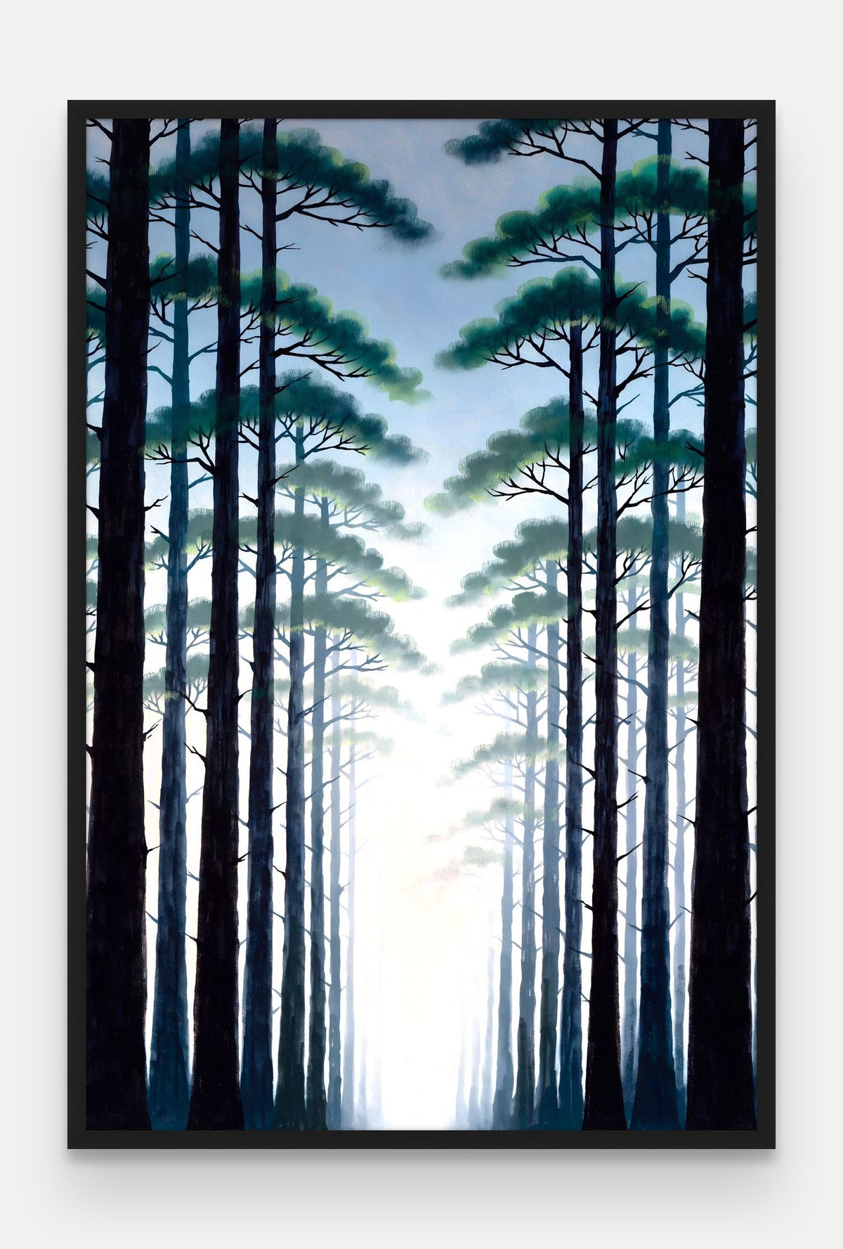 Obraz na płótnie Las w ramie, oprawa: drewno czarne, format 80 × 120 cm