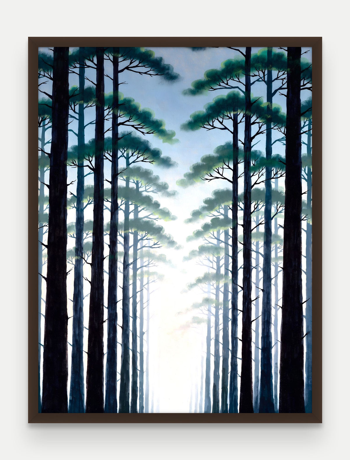 Obraz na płótnie Las w ramie, oprawa: drewno brązowe, format 60 × 80 cm