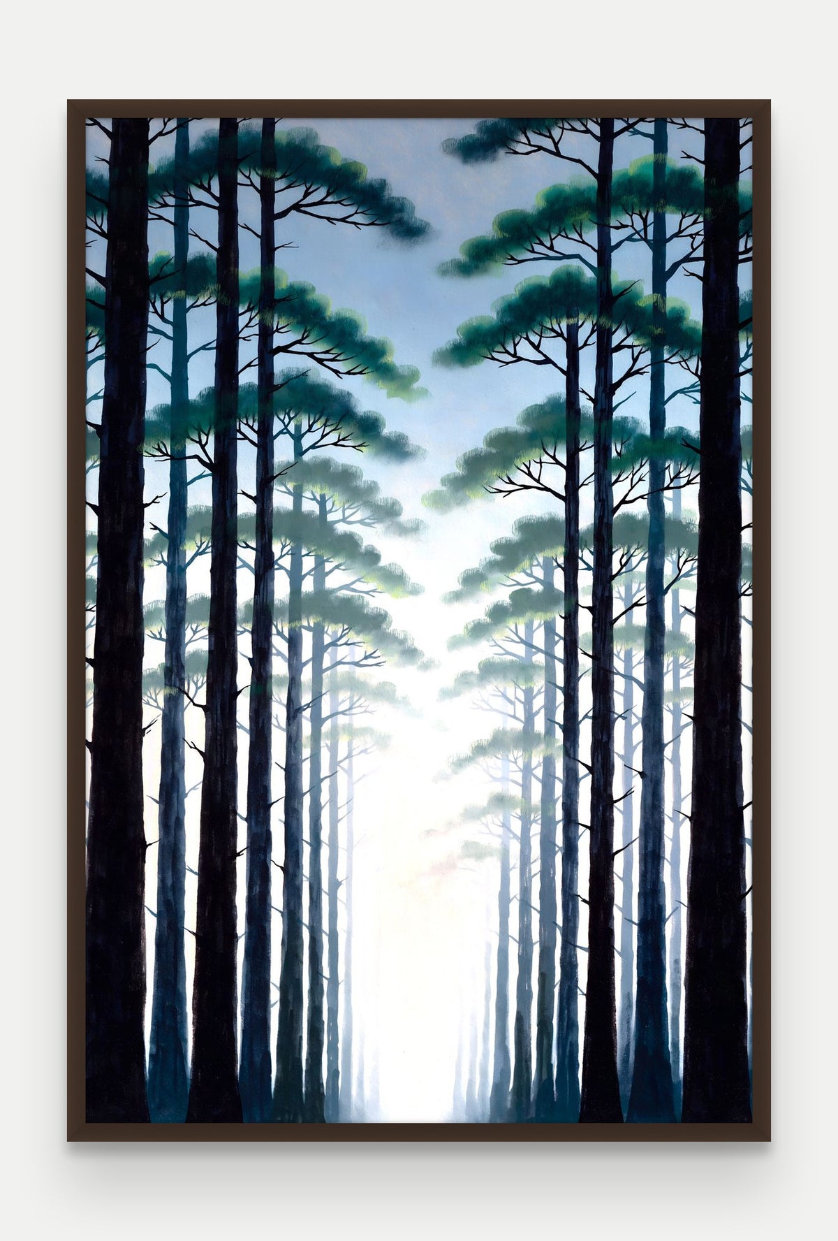 Obraz na płótnie Las w ramie, oprawa: drewno brązowe, format 80 × 120 cm