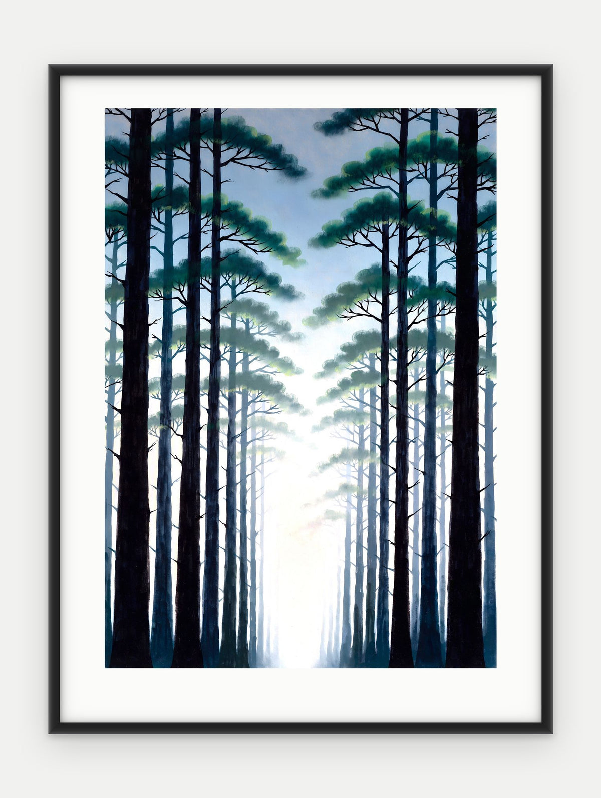 Plakat Las w ramie, oprawa: aluminium czarne, z passe-partout, format 30 × 40 cm