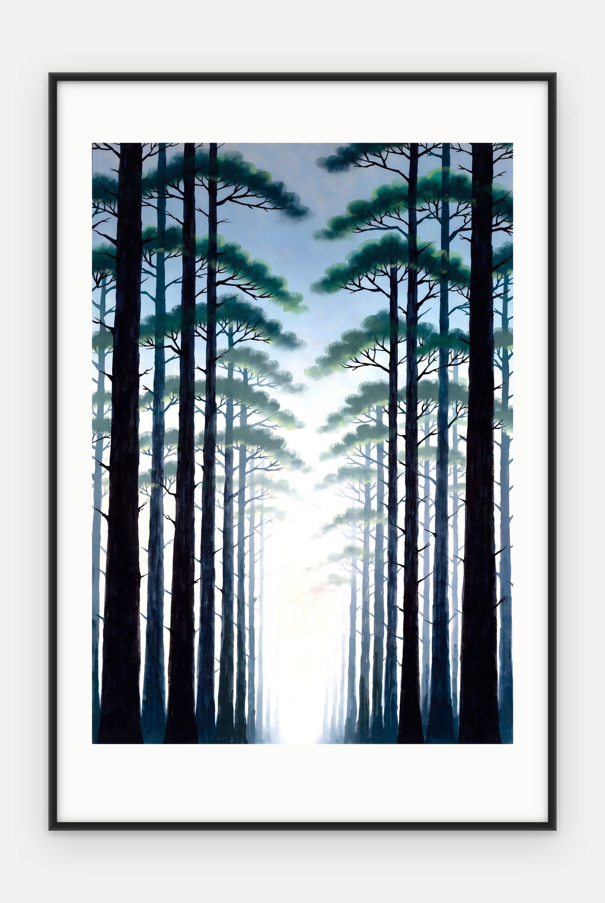 Plakat Las w ramie, oprawa: aluminium czarne, z passe-partout, format 40 × 60 cm