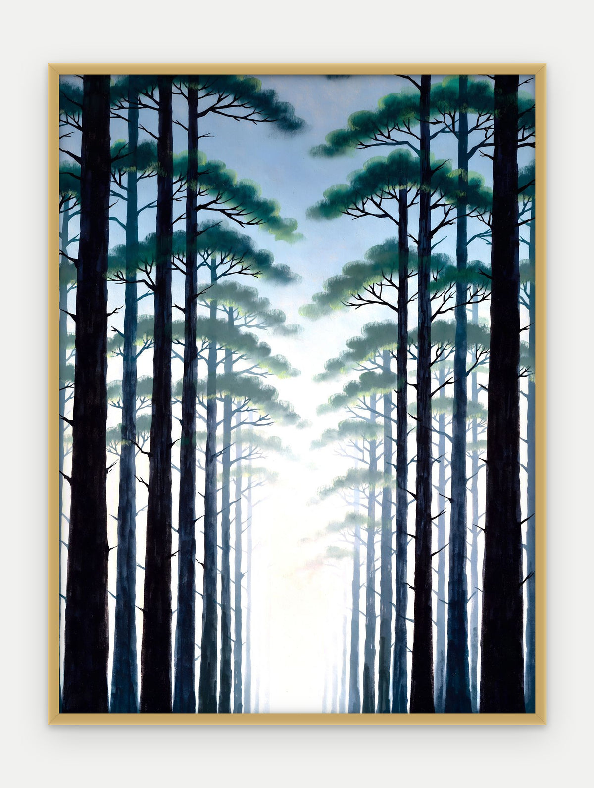 Plakat Las w ramie, oprawa: aluminium złote, format 30 × 40 cm