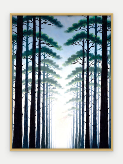 Plakat Las w ramie, oprawa: aluminium złote, format 30 × 40 cm