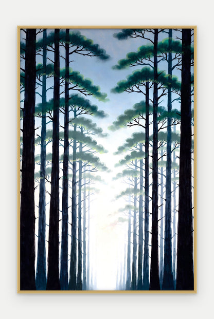 Plakat Las w ramie, oprawa: aluminium złote, format 40 × 60 cm