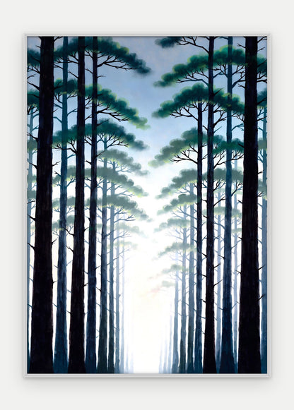 Plakat Las w ramie, oprawa: aluminium srebrne, format 50 × 70 cm