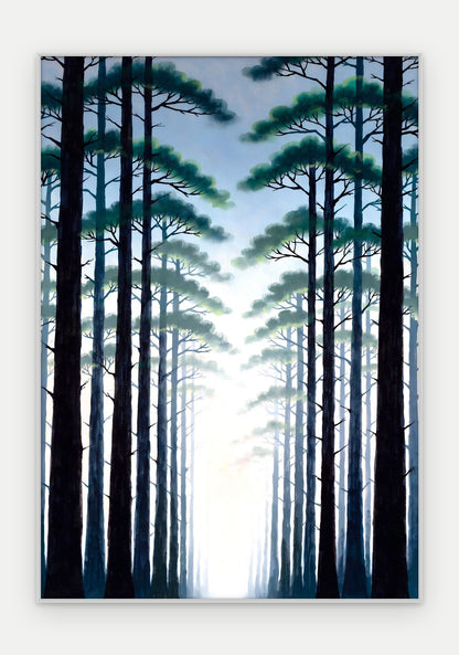 Plakat Las w ramie, oprawa: aluminium srebrne, format 70 × 100 cm