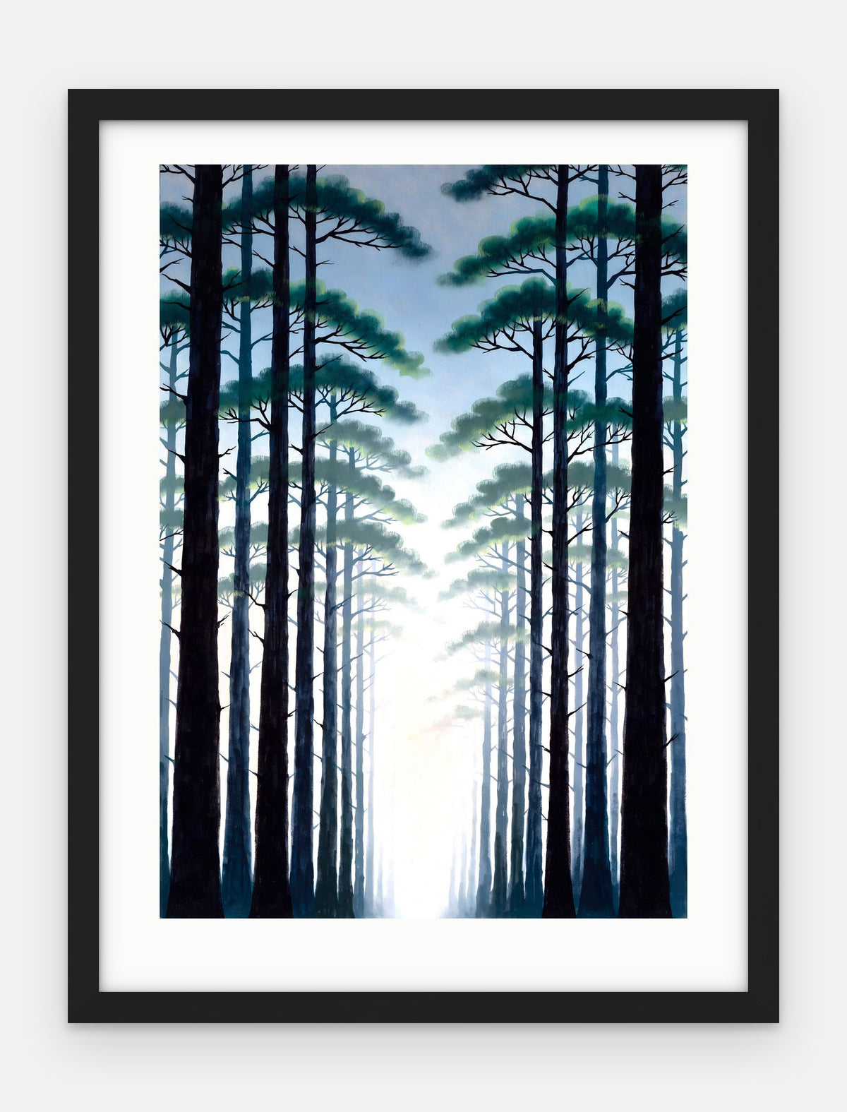 Plakat Las w ramie, oprawa: drewno czarne, z passe-partout, format 30 × 40 cm