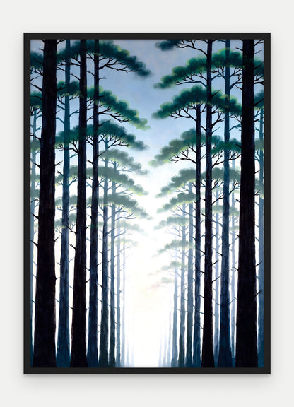 Plakat Las w ramie, oprawa: drewno czarne, format 50 × 70 cm