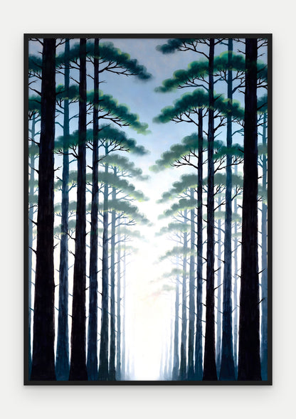 Plakat Las w ramie, oprawa: drewno czarne, format 70 × 100 cm