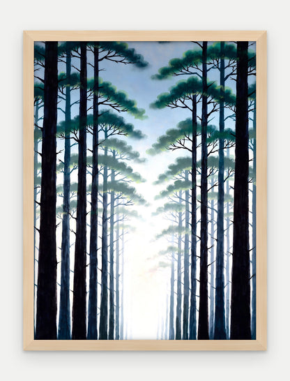 Plakat Las w ramie, oprawa: drewno naturalne, format 30 × 40 cm