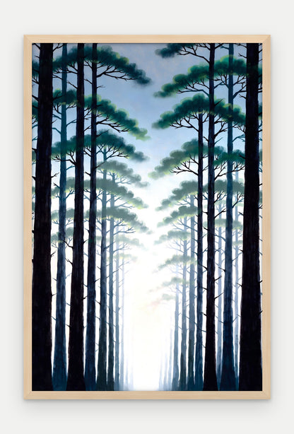 Plakat Las w ramie, oprawa: drewno naturalne, format 40 × 60 cm