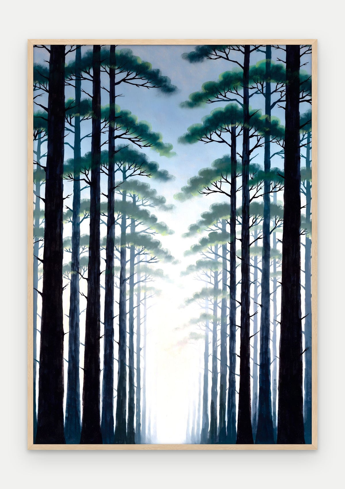Plakat Las w ramie, oprawa: drewno naturalne, format 70 × 100 cm