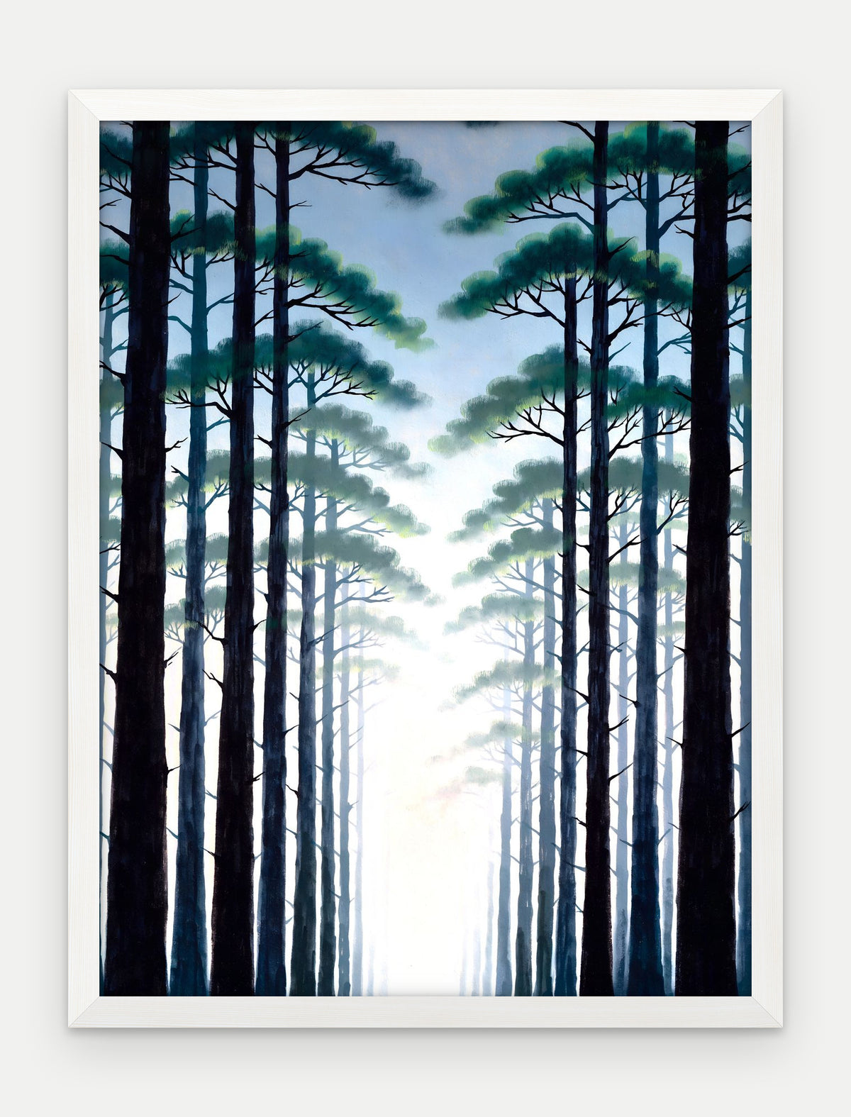 Plakat Las w ramie, oprawa: drewno białe, format 30 × 40 cm