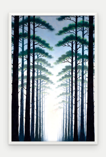 Plakat Las w ramie, oprawa: drewno białe, format 40 × 60 cm