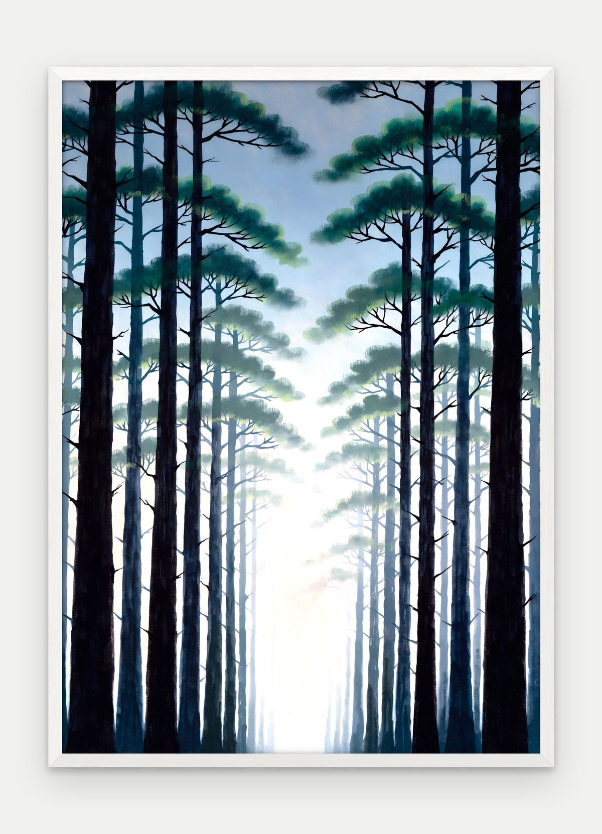 Plakat Las w ramie, oprawa: drewno białe, format 50 × 70 cm
