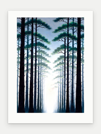 Plakat Las bez oprawy, z passe-partout, format 30 × 40 cm