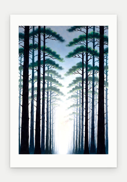 Plakat Las bez oprawy, z passe-partout, format 70 × 100 cm
