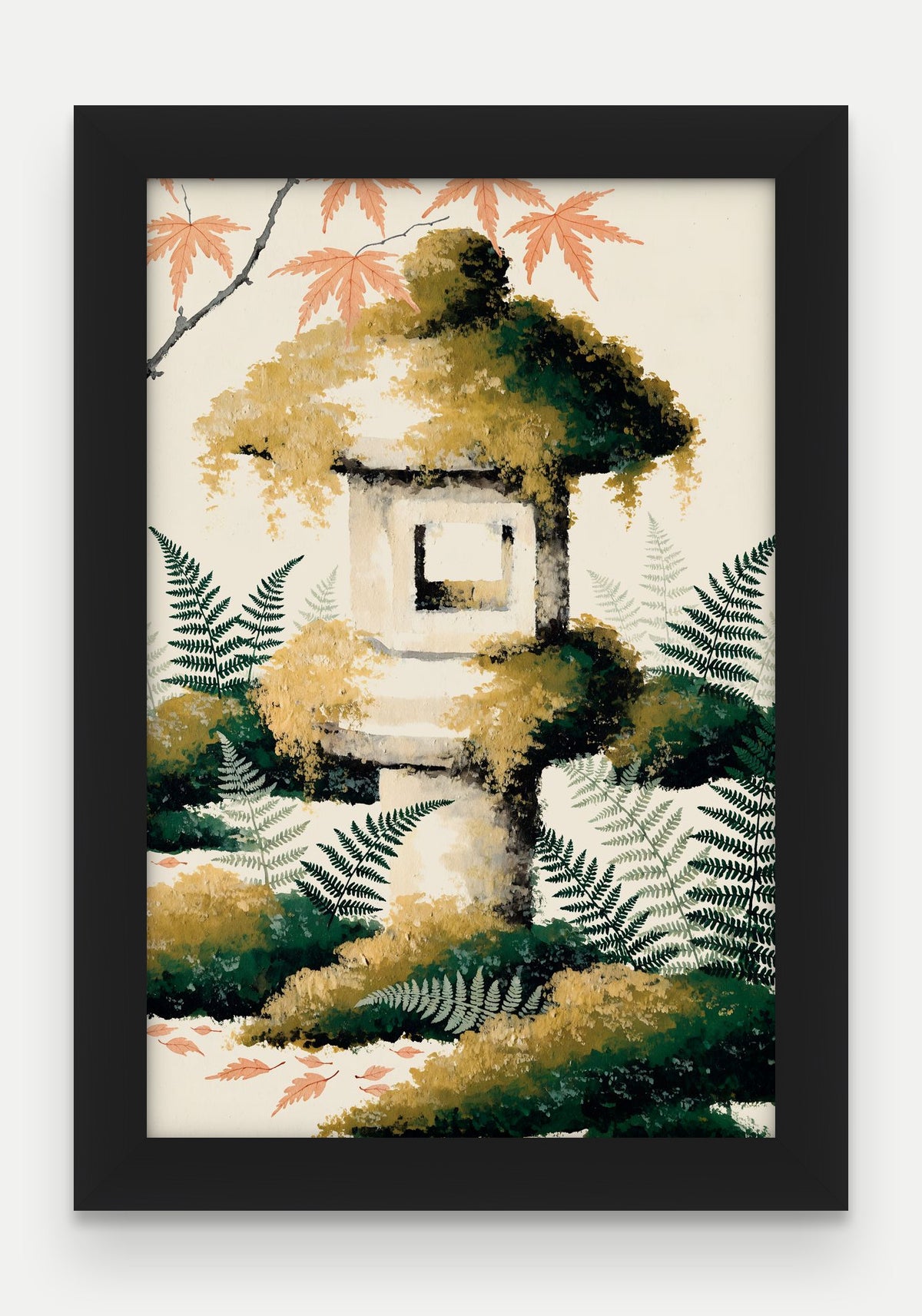 Obraz na płótnie Latarnia w ramie, oprawa: drewno czarne, format 20 × 30 cm