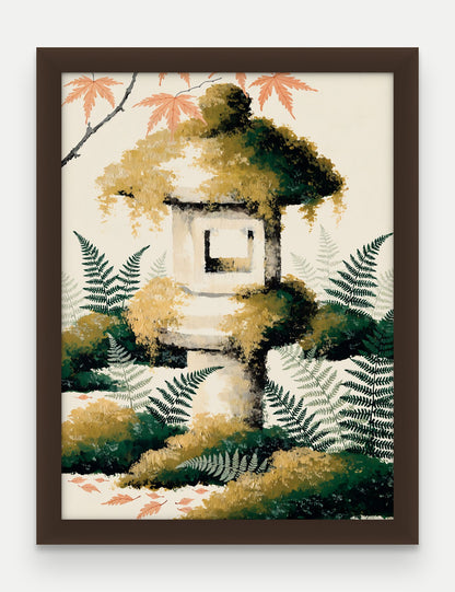 Obraz na płótnie Latarnia w ramie, oprawa: drewno brązowe, format 30 × 40 cm