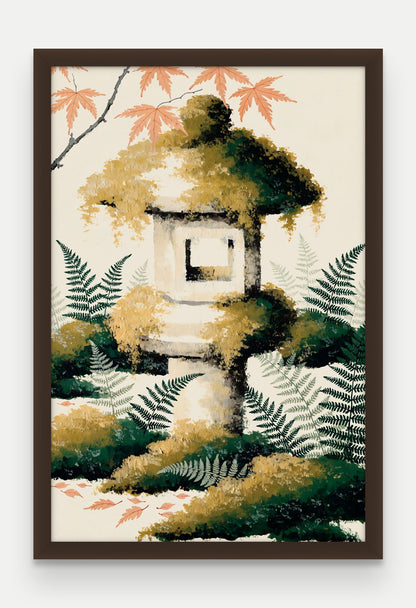Obraz na płótnie Latarnia w ramie, oprawa: drewno brązowe, format 40 × 60 cm