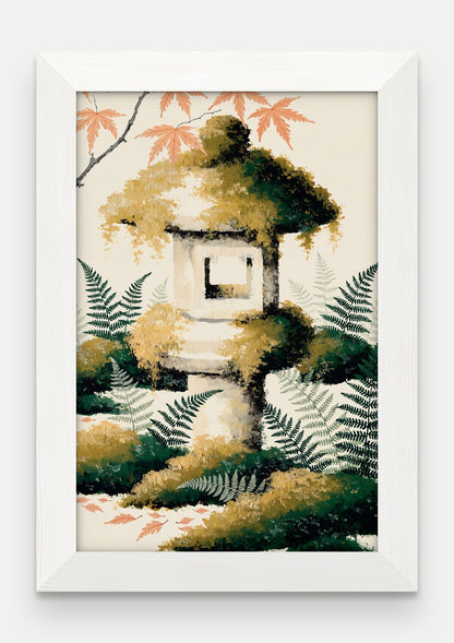 Obraz na płótnie Latarnia w ramie, oprawa: drewno białe, format 20 × 30 cm
