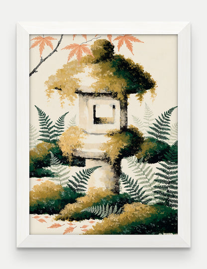 Obraz na płótnie Latarnia w ramie, oprawa: drewno białe, format 30 × 40 cm