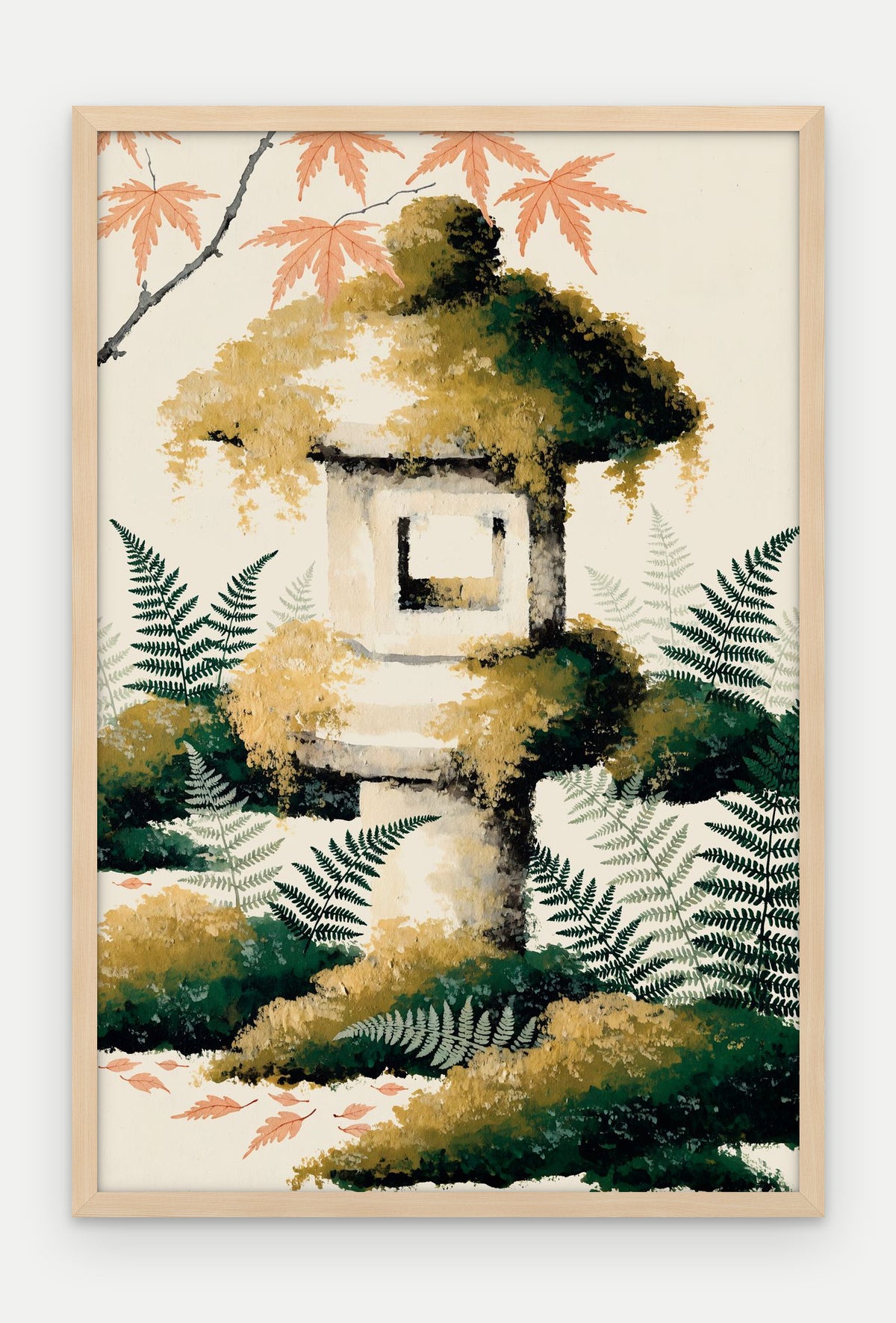 Plakat Latarnia w ramie, oprawa: drewno naturalne, format 40 × 60 cm