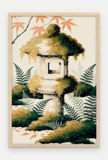Plakat Latarnia w ramie, oprawa: drewno naturalne, format 40 × 60 cm