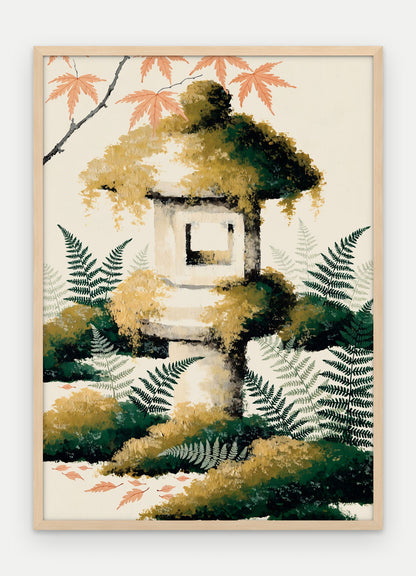 Plakat Latarnia w ramie, oprawa: drewno naturalne, format 50 × 70 cm