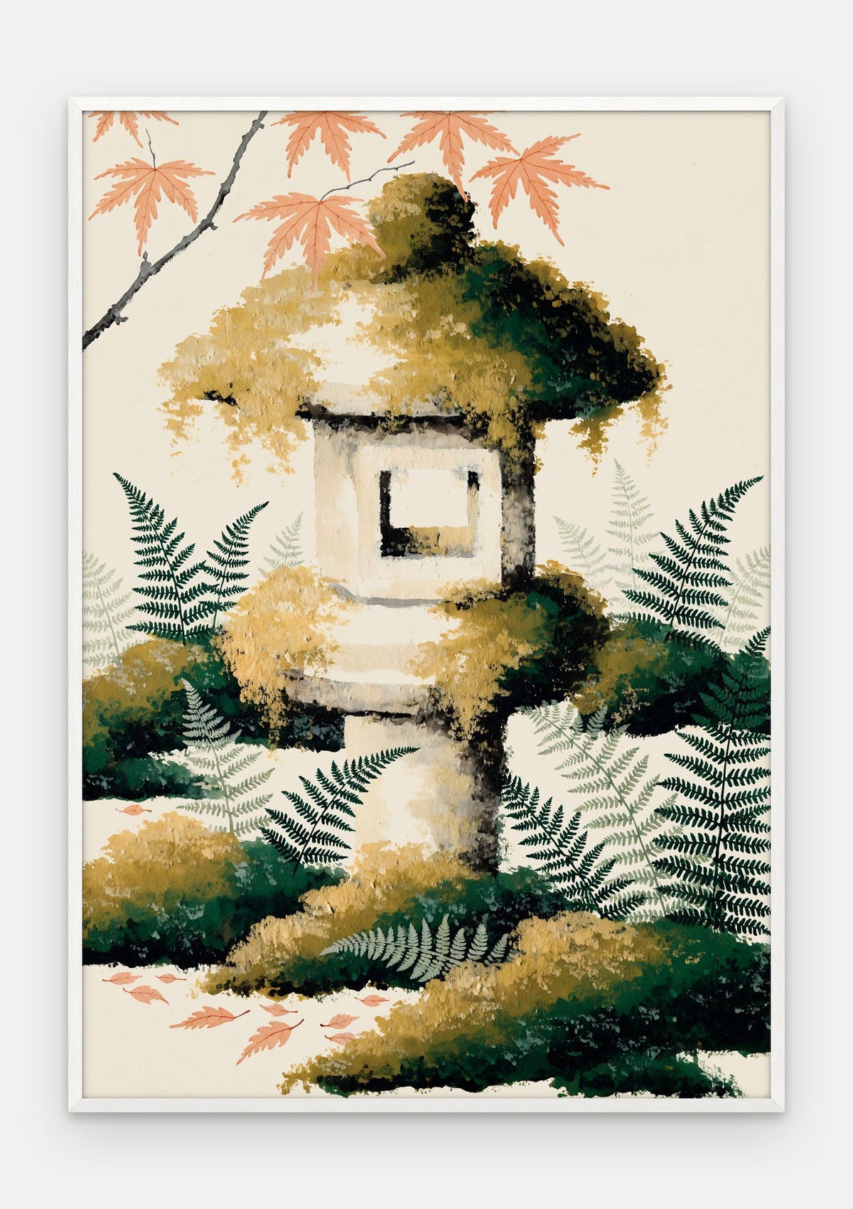 Plakat Latarnia w ramie, oprawa: drewno białe, format 70 × 100 cm