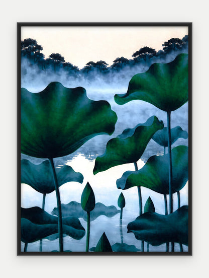 Plakat Lotosy w ramie, oprawa: aluminium czarne, format 30 × 40 cm