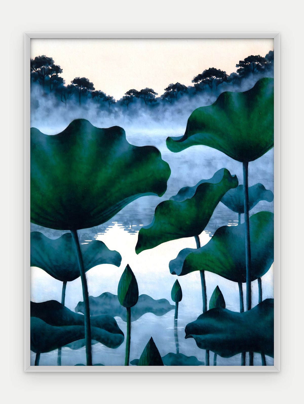 Plakat Lotosy w ramie, oprawa: aluminium srebrne, format 30 × 40 cm