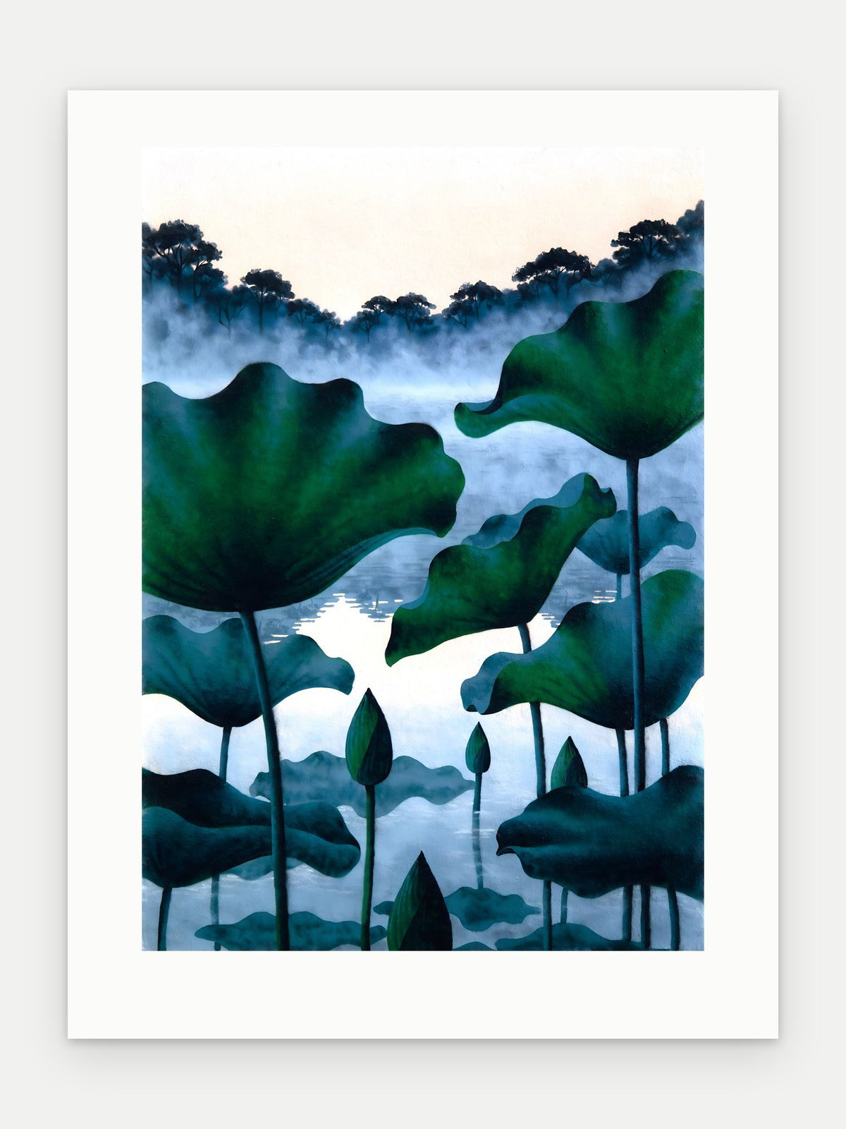Plakat Lotosy bez oprawy, z passe-partout, format 30 × 40 cm