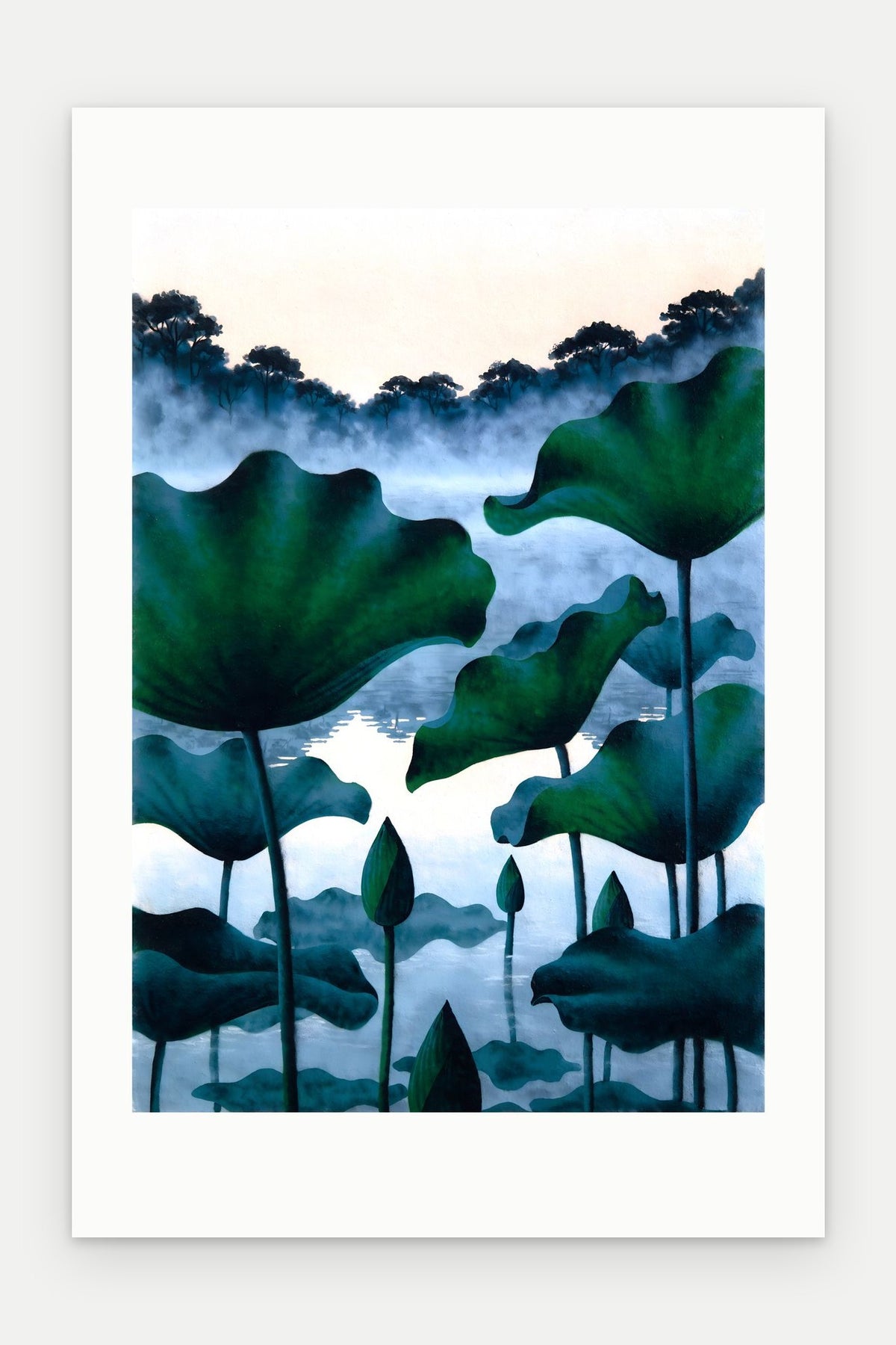 Plakat Lotosy bez oprawy, z passe-partout, format 40 × 60 cm