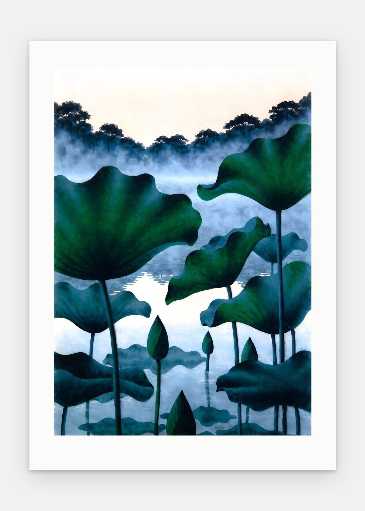 Plakat Lotosy bez oprawy, z passe-partout, format 50 × 70 cm