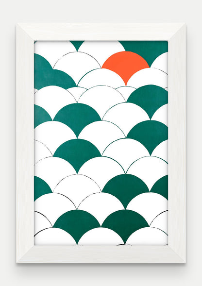 Obraz na płótnie Luski w ramie, oprawa: drewno białe, format 20 × 30 cm