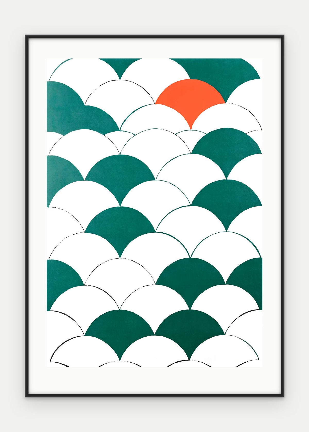 Plakat Łuski w ramie, oprawa: aluminium czarne, z passe-partout, format 50 × 70 cm