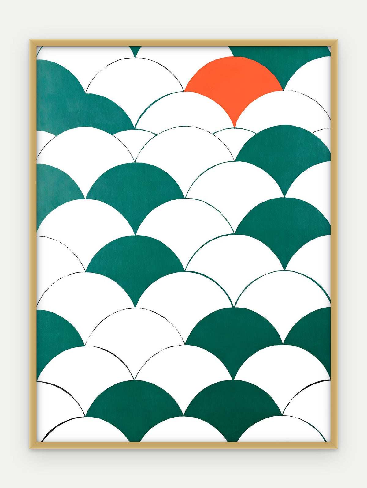 Plakat Łuski w ramie, oprawa: aluminium złote, format 30 × 40 cm