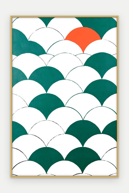 Plakat Łuski w ramie, oprawa: aluminium złote, format 40 × 60 cm