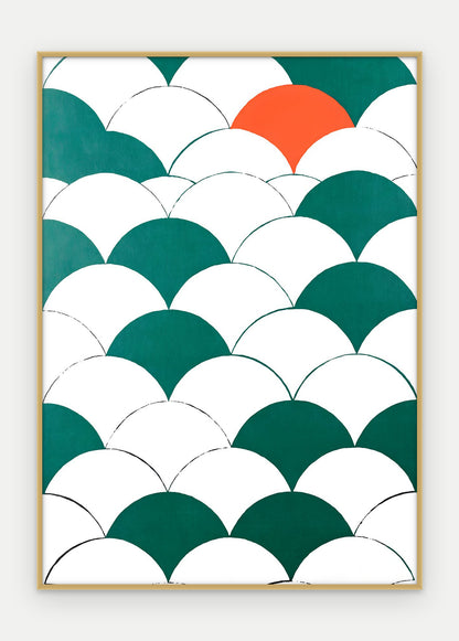 Plakat Łuski w ramie, oprawa: aluminium złote, format 50 × 70 cm