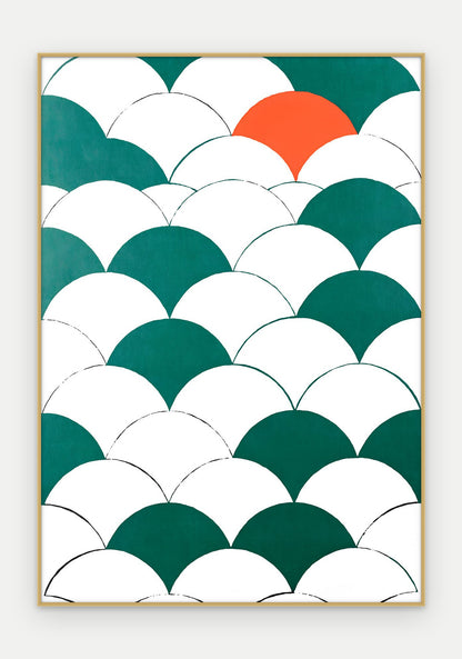 Plakat Łuski w ramie, oprawa: aluminium złote, format 70 × 100 cm