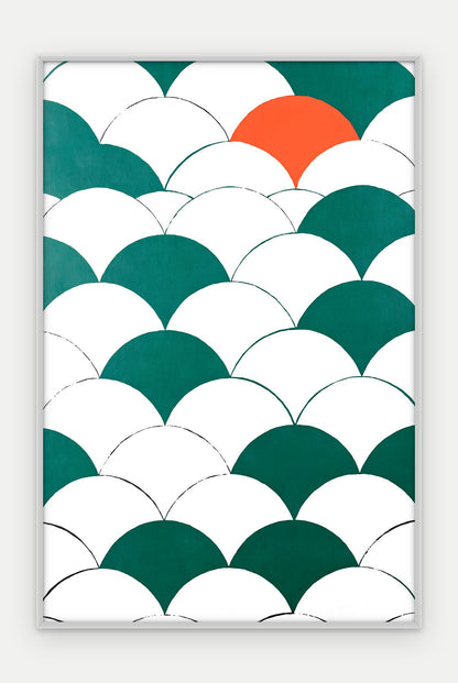 Plakat Łuski w ramie, oprawa: aluminium srebrne, format 40 × 60 cm