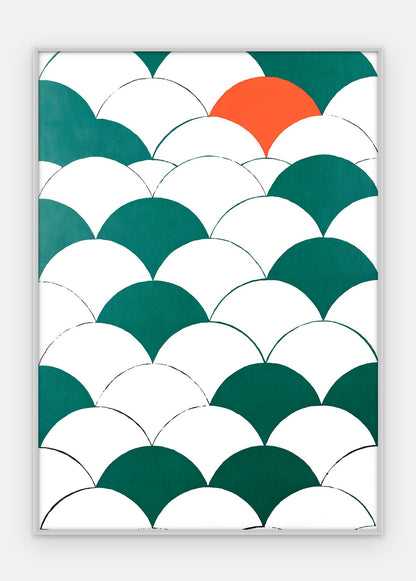 Plakat Łuski w ramie, oprawa: aluminium srebrne, format 50 × 70 cm