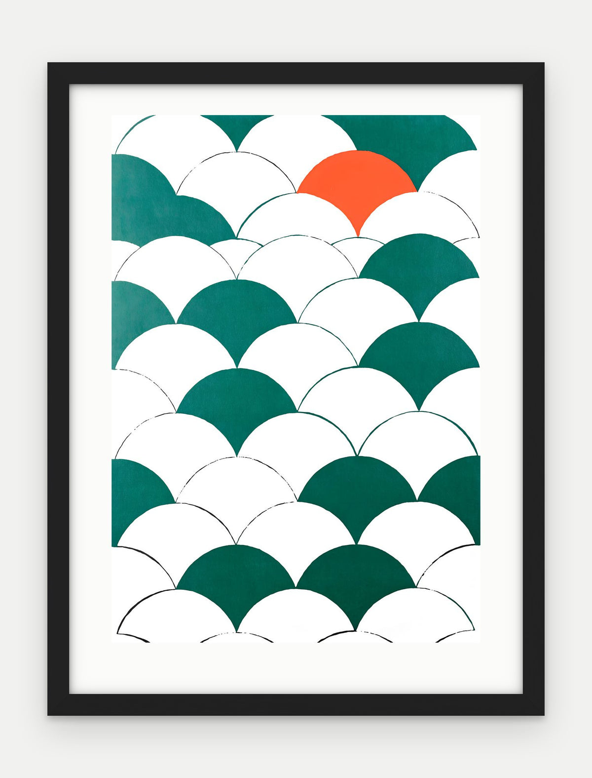 Plakat Łuski w ramie, oprawa: drewno czarne, z passe-partout, format 30 × 40 cm