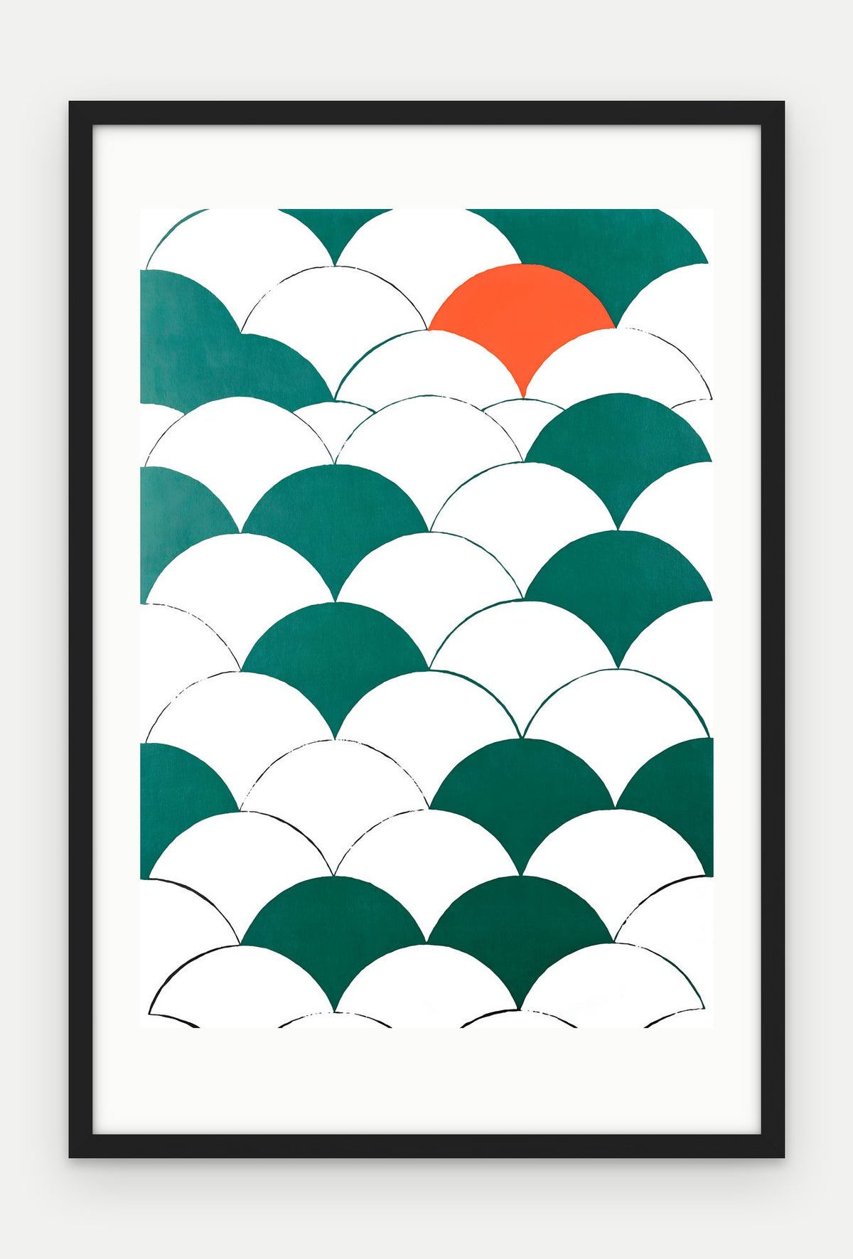 Plakat Łuski w ramie, oprawa: drewno czarne, z passe-partout, format 40 × 60 cm