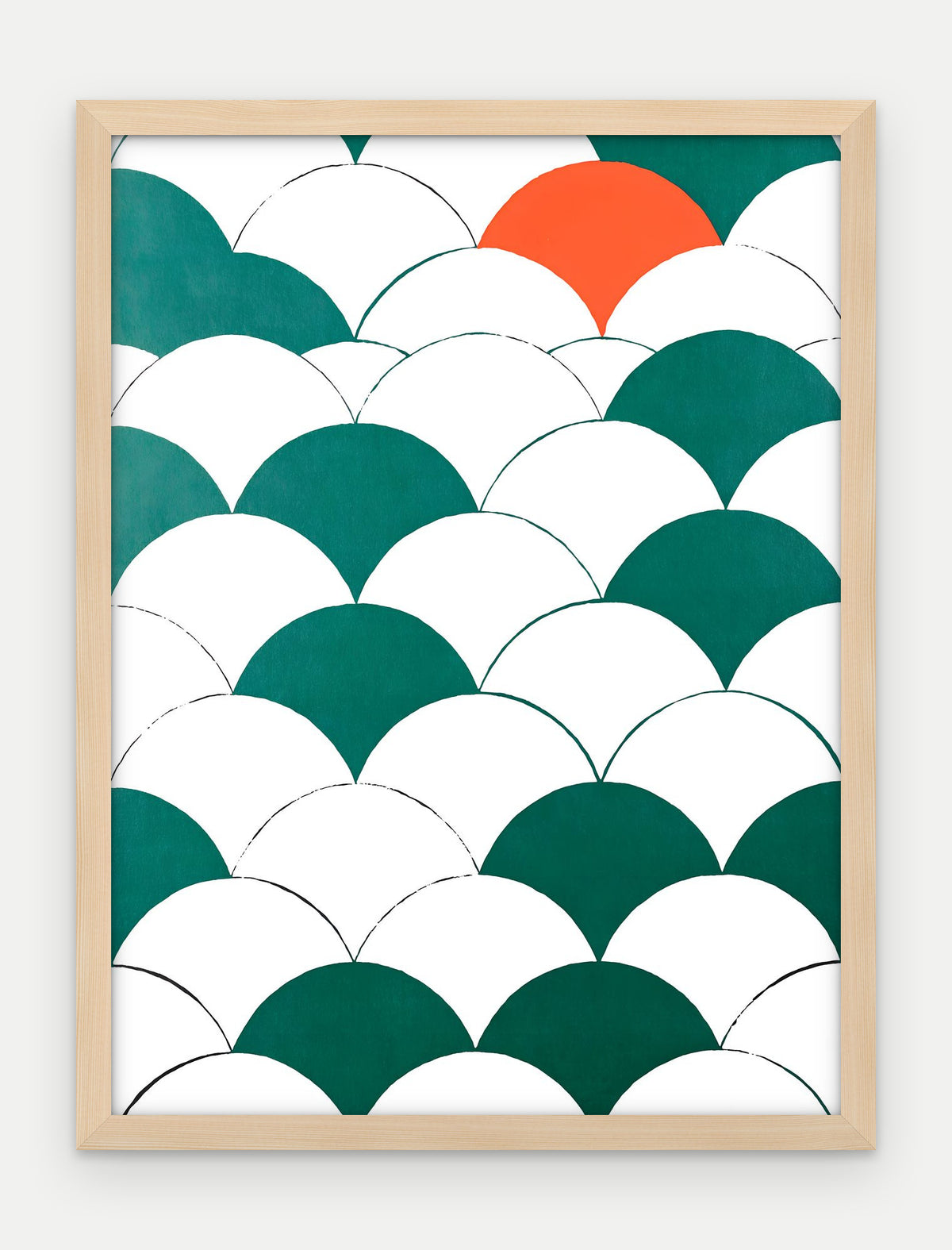 Plakat Łuski w ramie, oprawa: drewno naturalne, format 30 × 40 cm