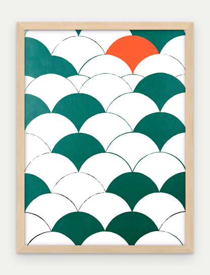 Plakat Łuski w ramie, oprawa: drewno naturalne, format 30 × 40 cm