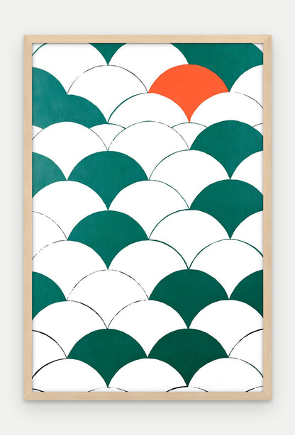 Plakat Łuski w ramie, oprawa: drewno naturalne, format 40 × 60 cm