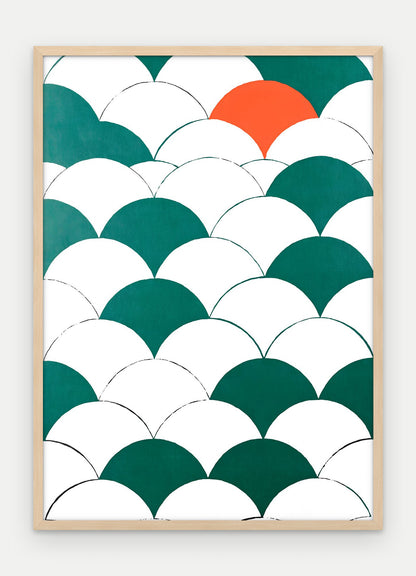 Plakat Łuski w ramie, oprawa: drewno naturalne, format 50 × 70 cm