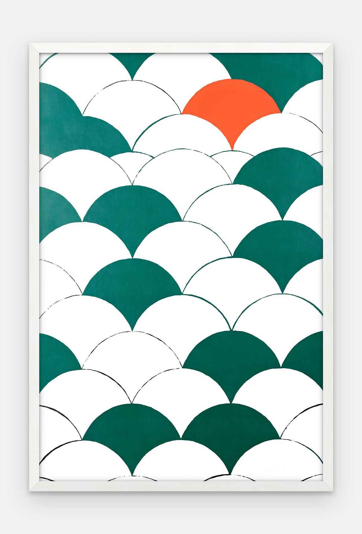 Plakat Łuski w ramie, oprawa: drewno białe, format 40 × 60 cm
